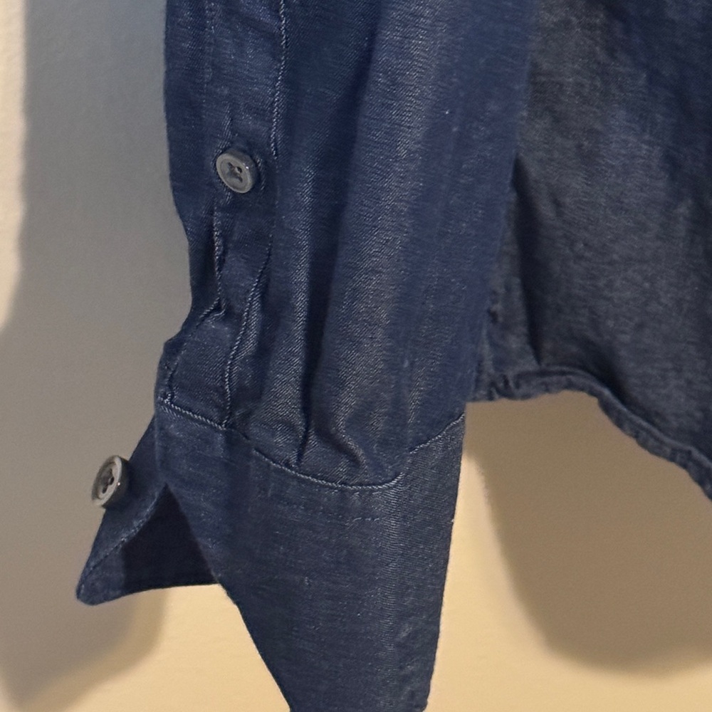 Claiborne Men's Casual Button Down Shirt - Dark Blue - Picture 6 of 10